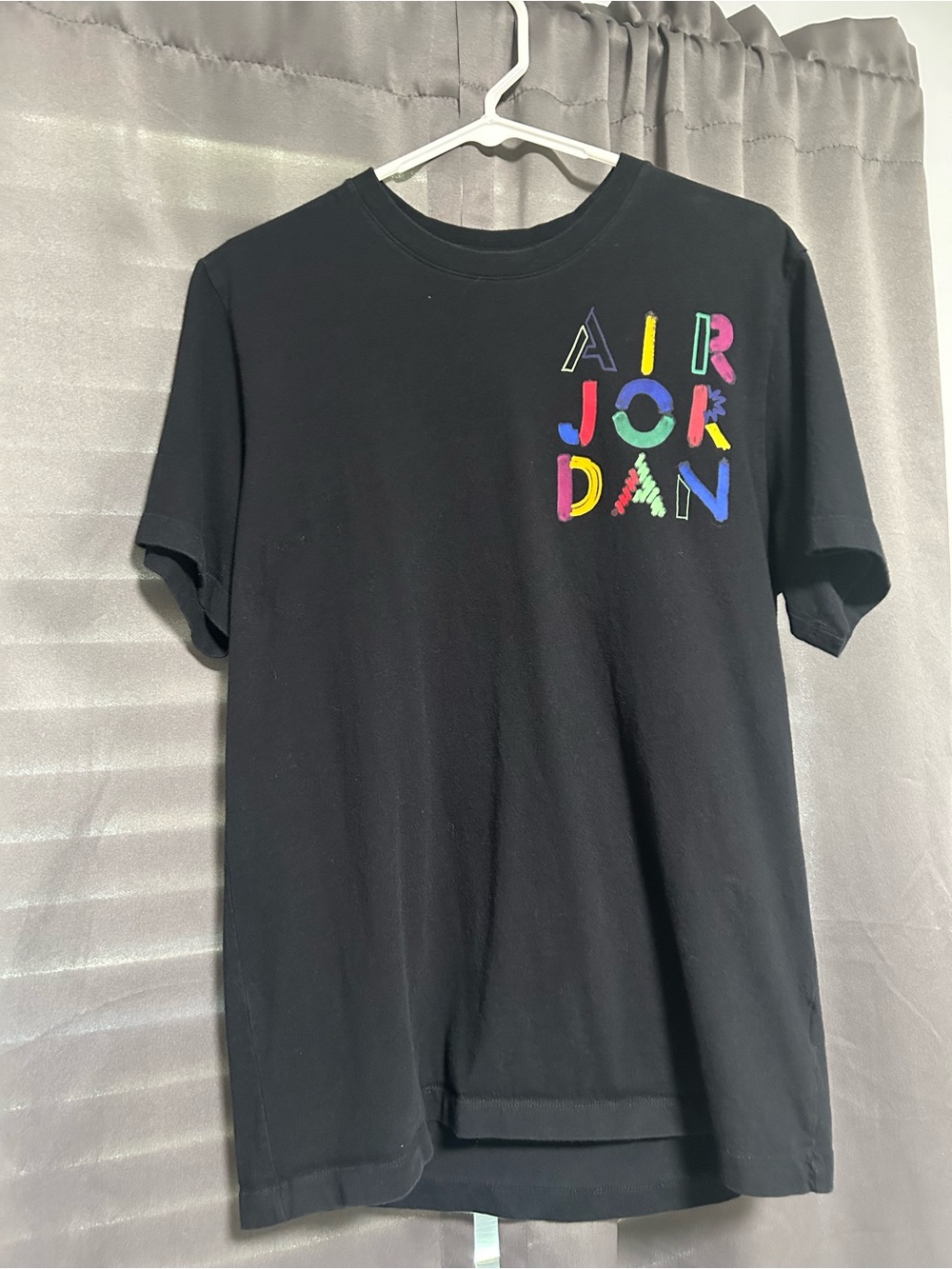 Jordan Black Tee with Multicolor AIR JORDAN Graphic